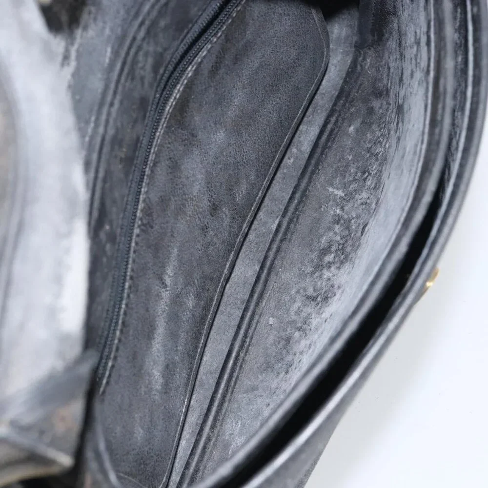 Authentic Christian Dior Honeycomb Canvas Shoulder Bag PVC Black Gold - Picture 3 of 16